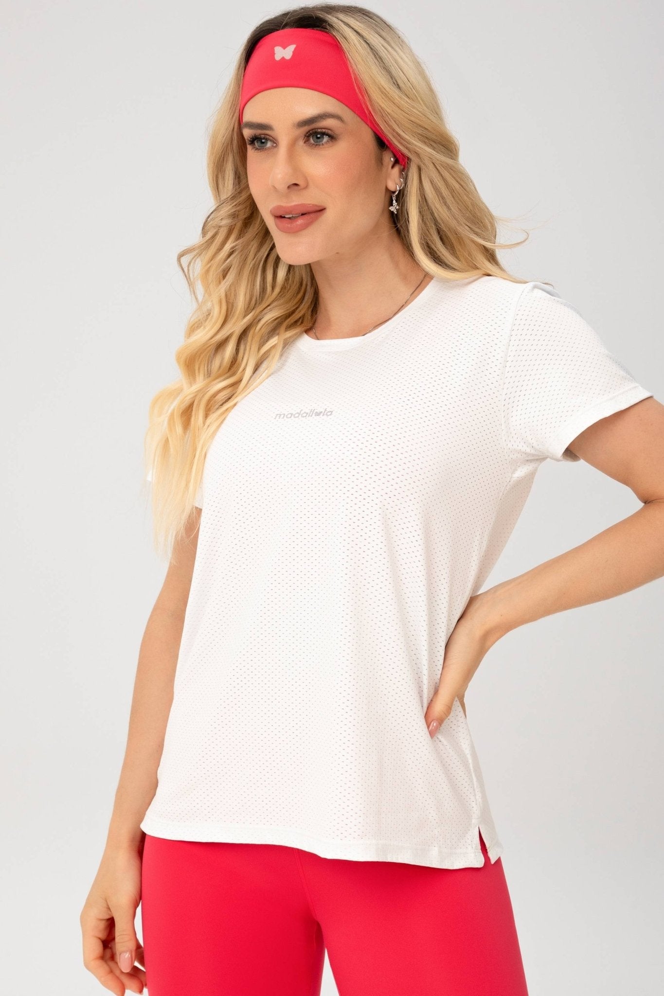 Blusa de Manga Curta Essentials Dry Branco MADAF250047 - MADALLOLA