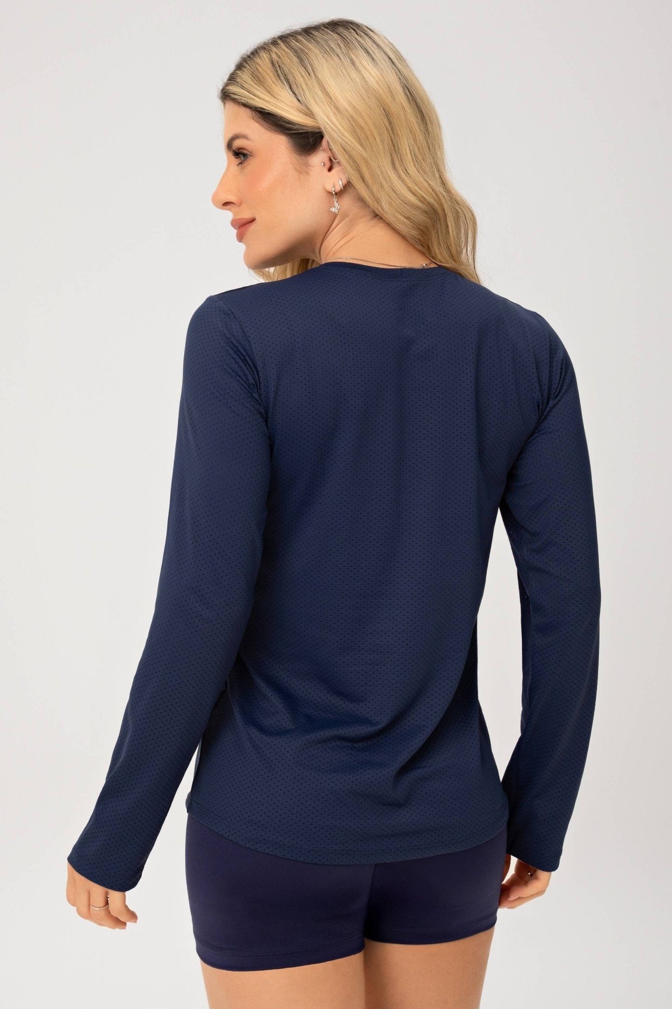 Blusa de Manga Longa Essentials Dry Marinho MADAF250050 - MADALLOLA