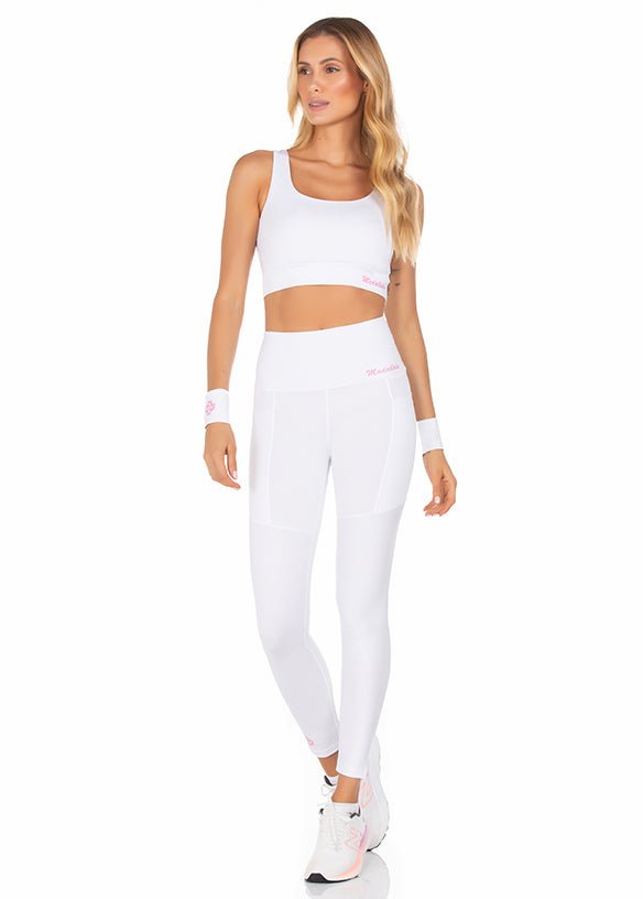 Calça Legging Com Bolso Power Branco 22004 - MADALLOLA