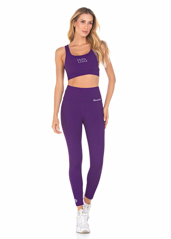 Calça Legging Com Bolso Power Roxo 22003 - MADALLOLA