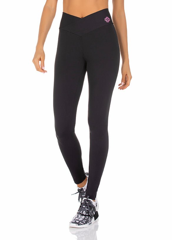 Calça Legging Transpassada Fit Preto 22023 - MADALLOLA