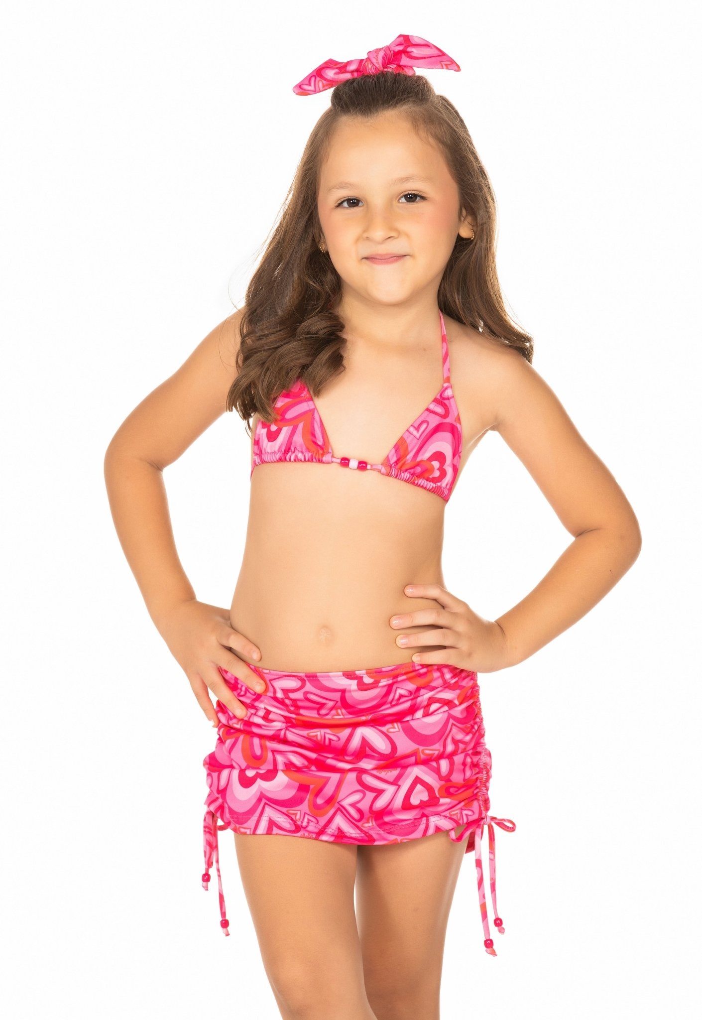 Sainha Infantil Franzida Coração Rosa MADA11036 - MADALLOLA