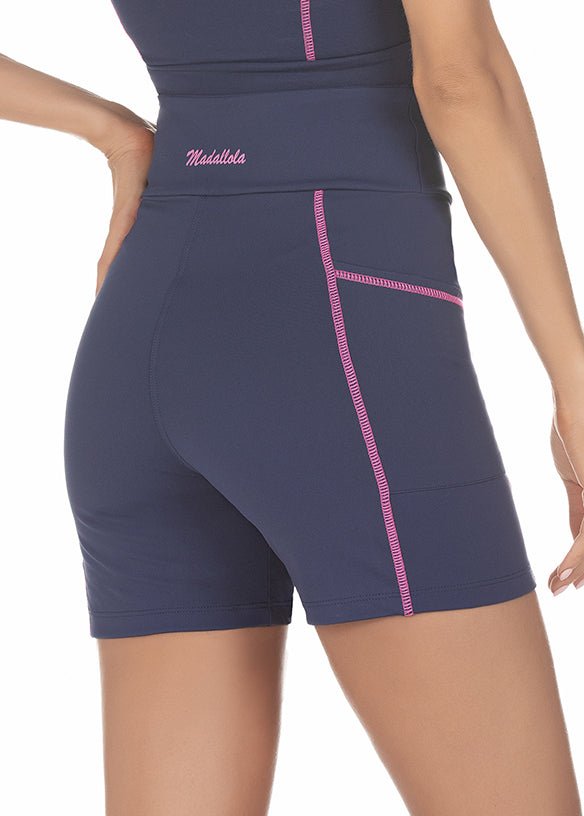 Shorts Marinho Com Trançado Pink 22018 - MADALLOLA