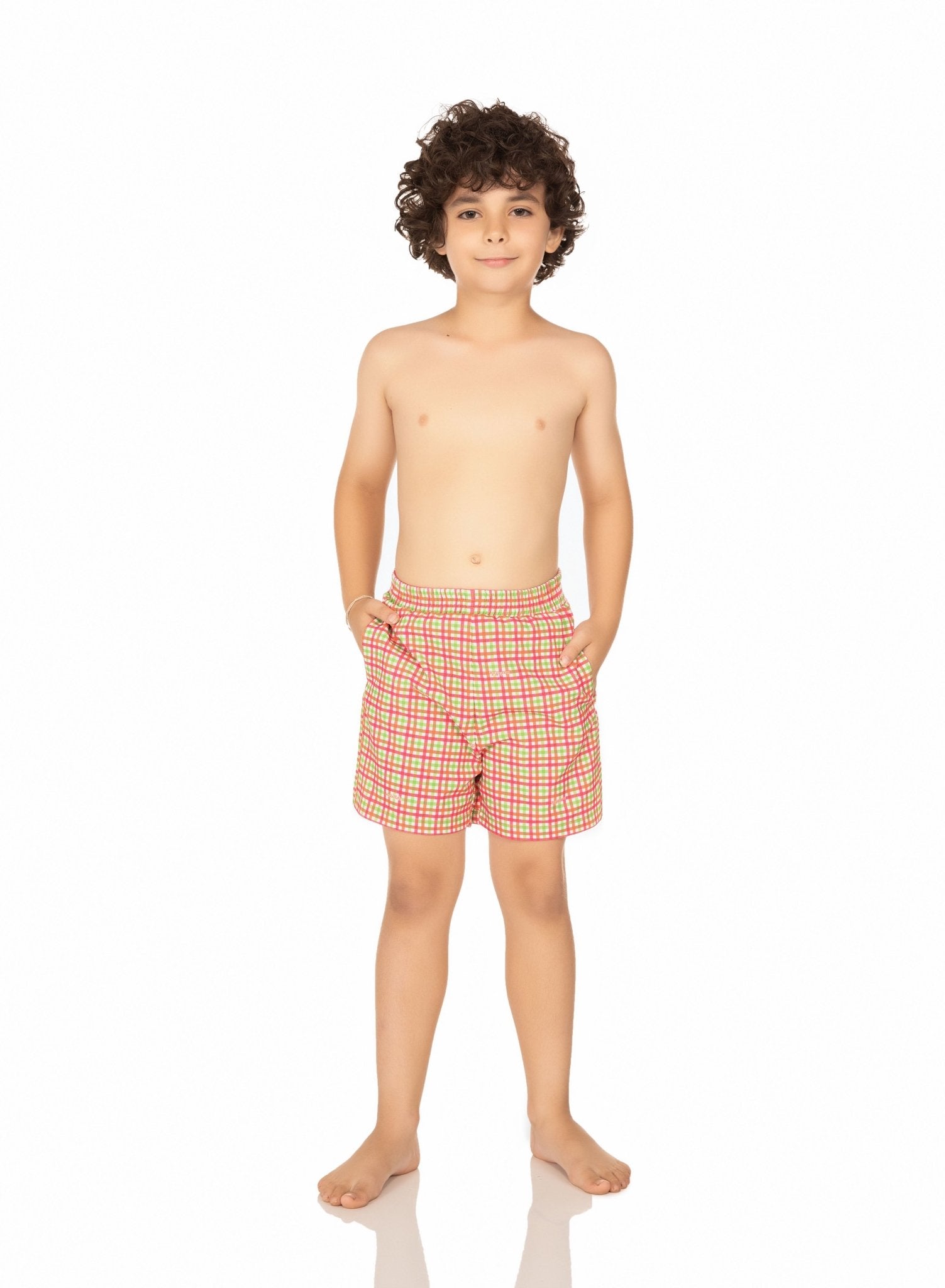 Shorts Praia Infantil Xadrez Colorido MADA11013 - MADALLOLA