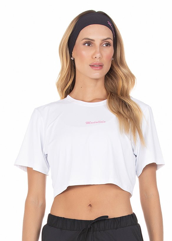 T- Shirt Cropped Energy Branco 20000 - MADALLOLA