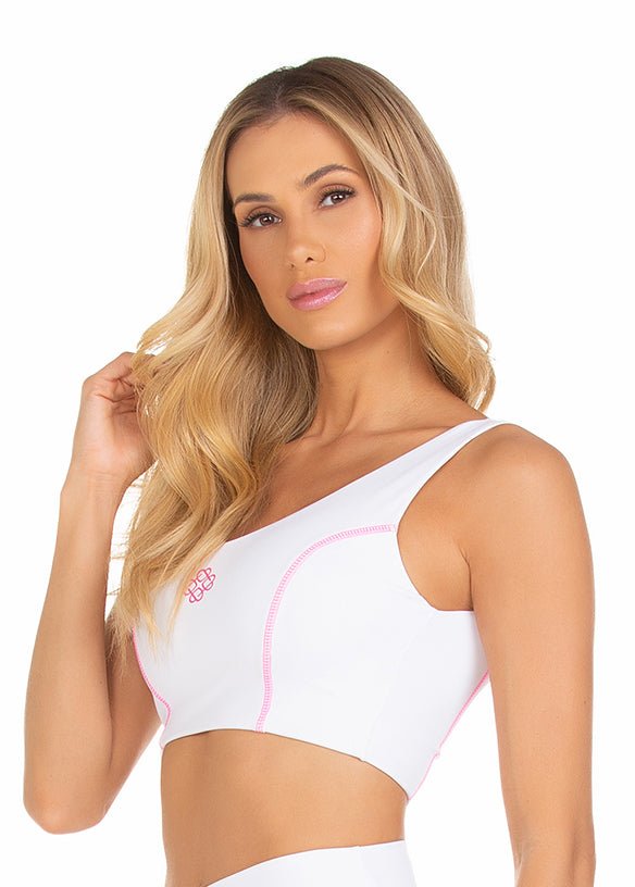 Top Branco Com Trançado Pink 20023 - MADALLOLA