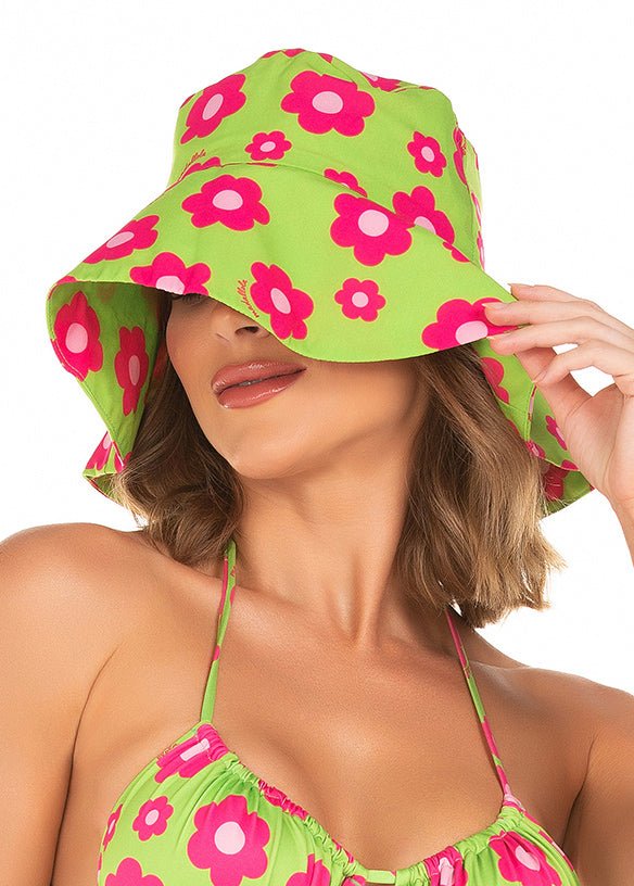 Bucket Aba Over Flor Fundo Verde 859 - Flowers - MADALLOLA