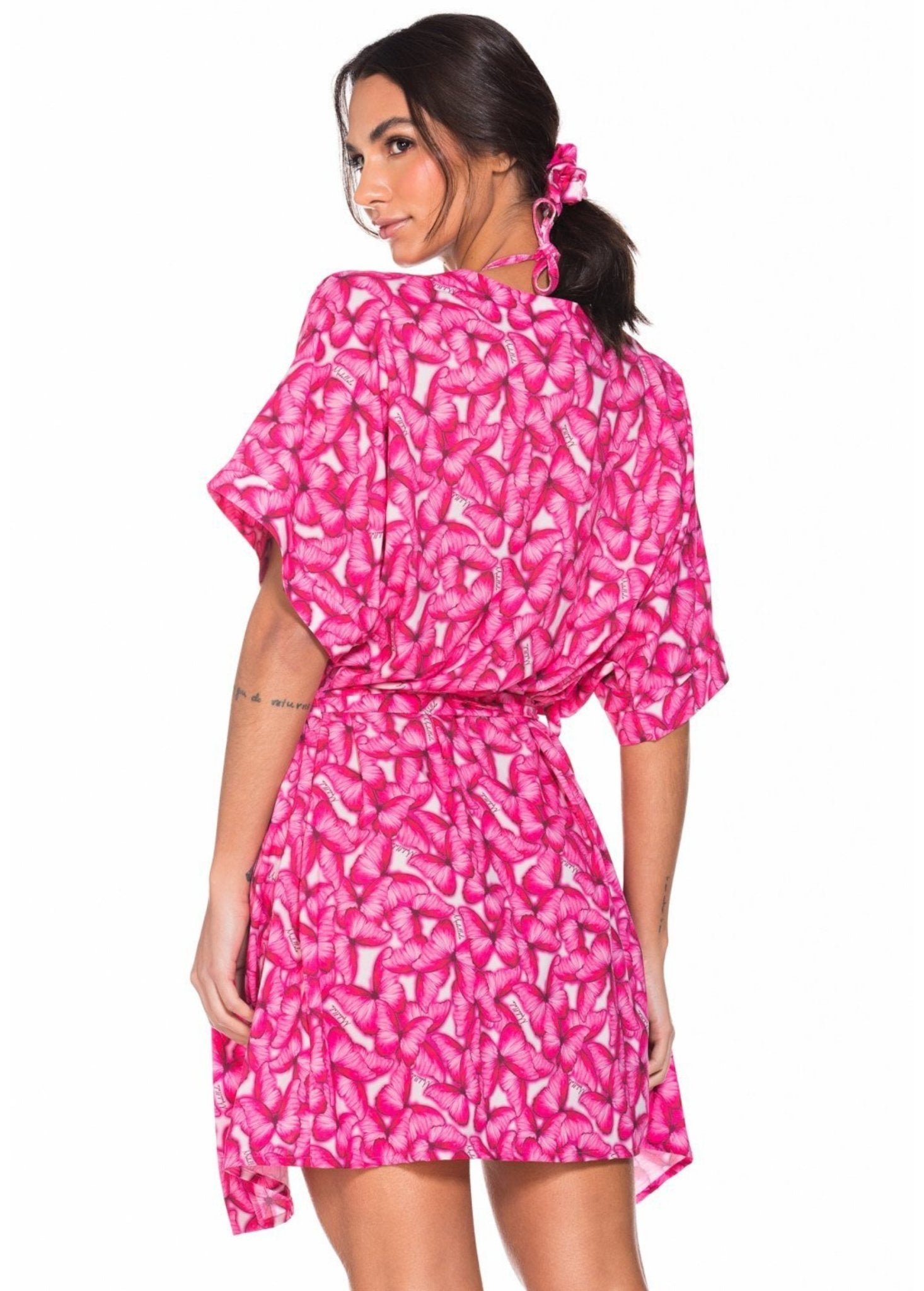Kimono Com Cinto Removível Borboleta Pink 196 - MADALLOLA